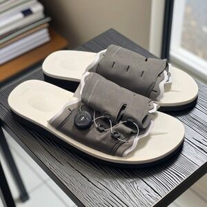 SUICOKE LETA-AB Faux Suede Slides Sandals Gray Men 13 Women 14.5